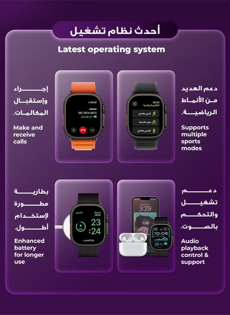 Urjwan Ultra 3 Smartwatch (Brand New) – Black: AI with ChatGPT, AMOLED Display for Vivid Colors, Photo Viewing Feature, Dedicated App for Perfect Control, Notifications & Calls Support, Water Resistance, with 3 Premium Straps. - Image 3